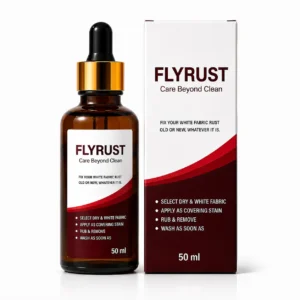 FLYRUST (যেকোন সাদা কাপড় থেকে শুধুমাত্র মরিচা বা জং এর দাগ তোলার এ্যাডভান্স সল্যুশন)