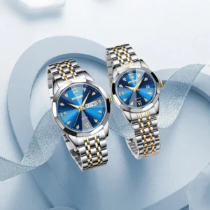 Olevs Luxury 9931 Korean Style Luminous Couple Watch with Watch Chain Cutter Remover & Box (সারা বাংলাদেশে ডেলিভারি মাত্র: ২৯ টাকা।)